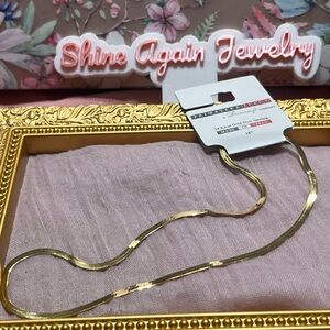 24k gold Sterling silver flat chain necklace